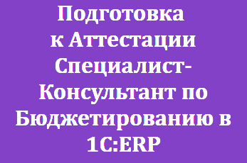 Подготовка к Аттестации Специалист-Консультант по Бюджетированию в 1С:ERP