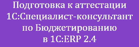 Подготовка к аттестации 1С:Специалист-консультант по Бюджетированию в 1C:ERP 2.4